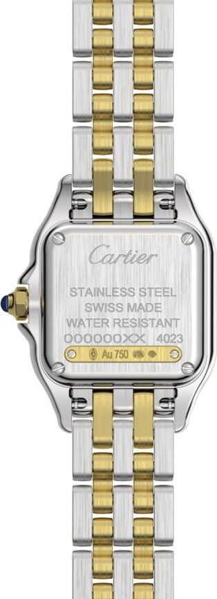 cartier 18k yellow gold stainless steel 22mm panthere quartz watch